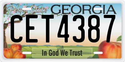 GA license plate CET4387