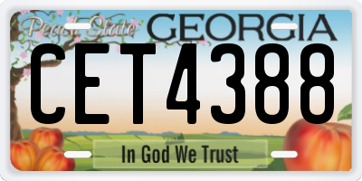 GA license plate CET4388