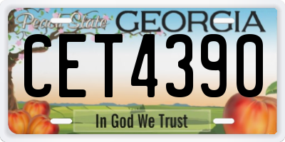 GA license plate CET4390