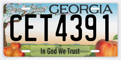 GA license plate CET4391