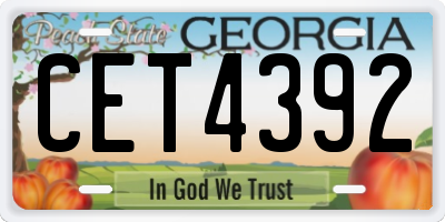 GA license plate CET4392