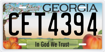 GA license plate CET4394