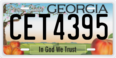 GA license plate CET4395