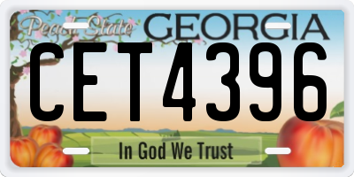 GA license plate CET4396