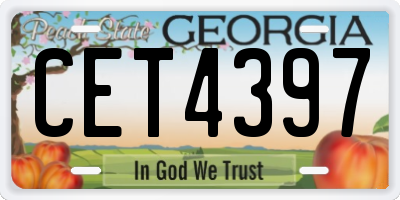 GA license plate CET4397