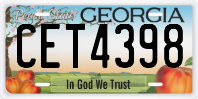 GA license plate CET4398