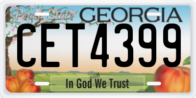 GA license plate CET4399