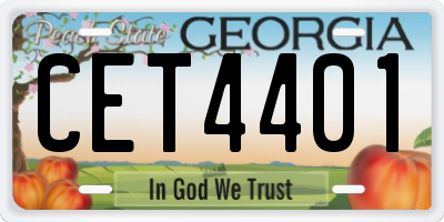 GA license plate CET4401