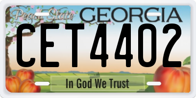 GA license plate CET4402