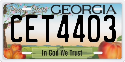 GA license plate CET4403