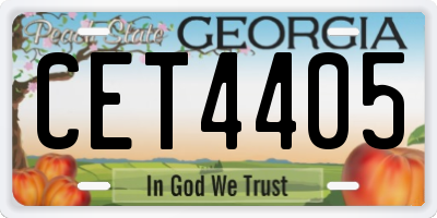 GA license plate CET4405
