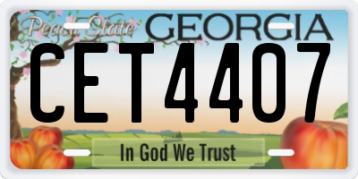 GA license plate CET4407