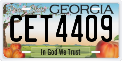 GA license plate CET4409