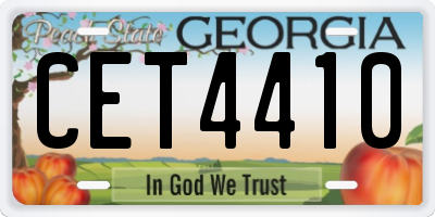 GA license plate CET4410