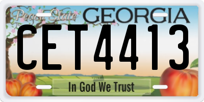 GA license plate CET4413
