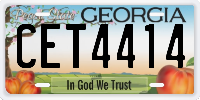 GA license plate CET4414