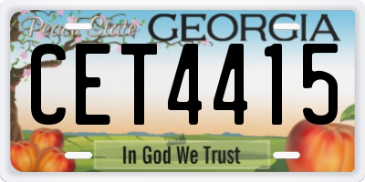 GA license plate CET4415