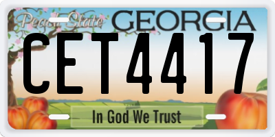 GA license plate CET4417