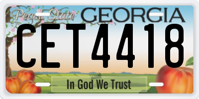 GA license plate CET4418