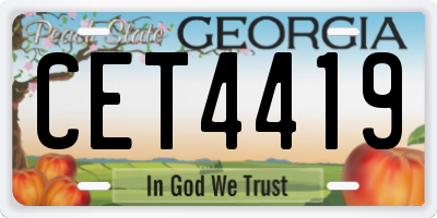 GA license plate CET4419