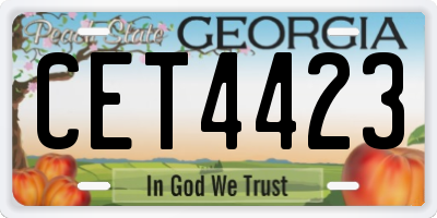 GA license plate CET4423