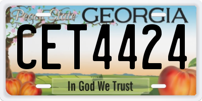 GA license plate CET4424
