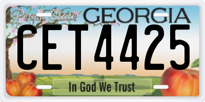 GA license plate CET4425