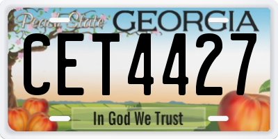 GA license plate CET4427