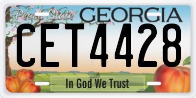 GA license plate CET4428