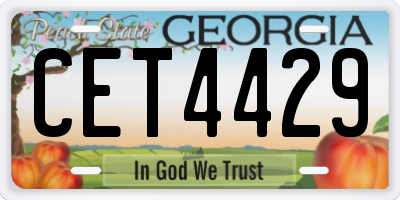 GA license plate CET4429