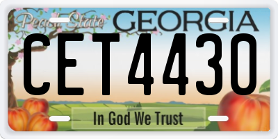 GA license plate CET4430