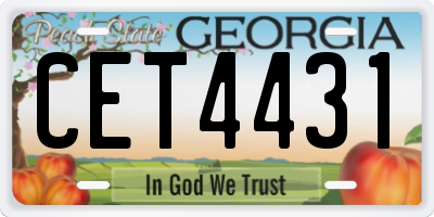 GA license plate CET4431