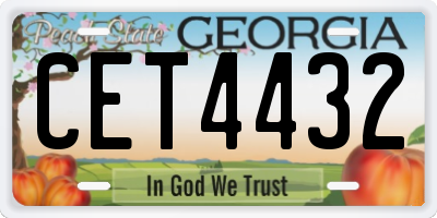 GA license plate CET4432