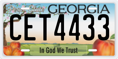 GA license plate CET4433