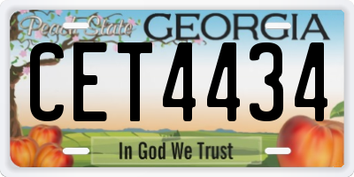 GA license plate CET4434