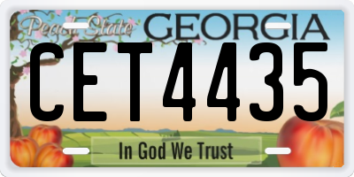 GA license plate CET4435