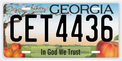 GA license plate CET4436