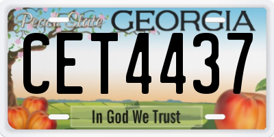 GA license plate CET4437