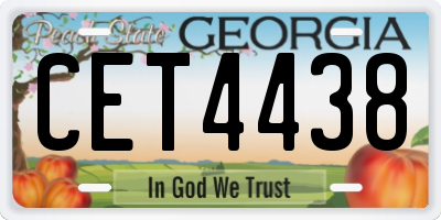 GA license plate CET4438