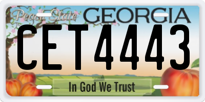 GA license plate CET4443