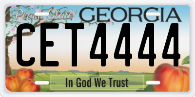 GA license plate CET4444