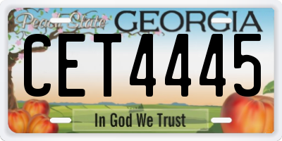 GA license plate CET4445