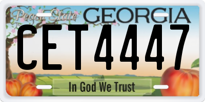 GA license plate CET4447
