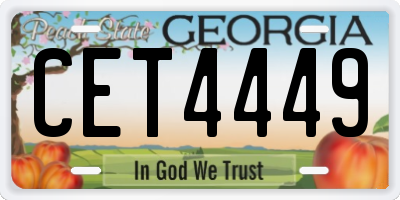 GA license plate CET4449