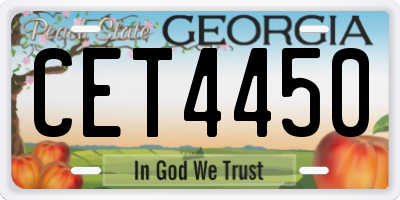 GA license plate CET4450