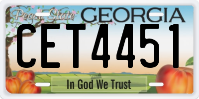 GA license plate CET4451