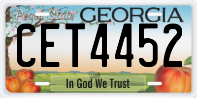 GA license plate CET4452