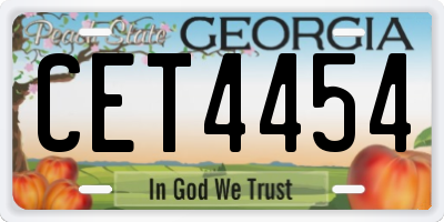 GA license plate CET4454