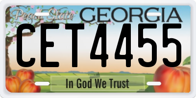 GA license plate CET4455