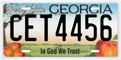GA license plate CET4456